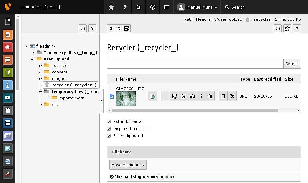 Gelöschte Datei über den Recycler wiederherstellen